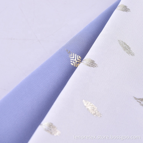 Polyester Gold Foil Printing Woven Moss Crepe Fabric